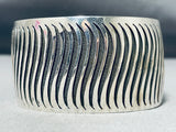 Long Wave Native American Navajo Sterling Silver Snake Skin Bracelet-Nativo Arts