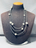 Orbs Of Sterling Vintage Native American Navajo Silver Necklace-Nativo Arts
