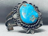One Of The Best Vintage Native American Navajo Morenci Turquoise Sterling Silver Bracelet-Nativo Arts