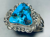 Henry Sam Vintage Native American Navajo Morenci Turquoise Sterling Silver Bracelet-Nativo Arts
