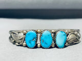 Superb Vintage Native American Navajo Morenci Turquoise Sterling Silver Bracelet-Nativo Arts