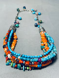 Dropdead Gorgeous Vintage Native American Navajo Turquoise Sterling Silver Necklace-Nativo Arts
