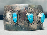 Magnificent Vintage Native American Navajo Morenci Turquoise Sterling Silver Bracelet-Nativo Arts