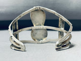 Signed Vintage Native American Navajo Morenci Turquoise Sterling Silver Bracelet-Nativo Arts