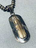 Important Smithsonian Artist Vintage Native American Navajo Sterling Silver Necklace-Nativo Arts
