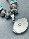 One Of The Best Ever Vintage Native American Navajo Turquoise Inlay Sterling Silver Necklace-Nativo Arts