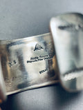 Native American Orville Tsinnie Vintage Navaj Thick Sterling Silver Bracelet-Nativo Arts