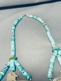 346 Grams Gasp!! Native American Navajo Turquoise Sterling Silver Bird Necklace-Nativo Arts
