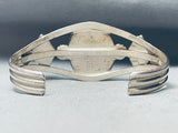 Stunning Vintage Native American Navajo Gaspeite Sterling Silver Bracelet