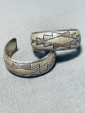Traditional Vintage Native American Navajo Sterling Silver Earrings-Nativo Arts