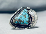 Awesome Vintage Native American Navajo #8 Turquoise Mine Sterling Silver Ring-Nativo Arts