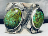 188 Grams Double Green Turquoise Sterling Silver Bracelet Cuff!!!-Nativo Arts