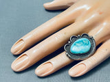 Superior Vintage Native American Navajo Sleeping Beauty Turquoise Sterling Silver Ring-Nativo Arts