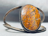 Carmel Agate Vintage Native American Navajo Sterling Silver Bracelet Old-Nativo Arts