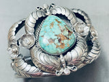 Heavy Vintage Native American Navajo 80 Grams Royston Turquoise Sterling Silve Rbracelet-Nativo Arts