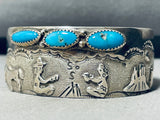 Native Desert Campfire Vintage Native American Navajo Turquoise Sterling Silver Bracelet-Nativo Arts