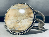 Map Agate Rare Vintage Native American Navajo Sterling Silver Bracelet Cuff Old-Nativo Arts