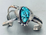 One Of The Most Unique Vintage Native American Navajo Spider Turquoise Sterling Silver Bracelet-Nativo Arts