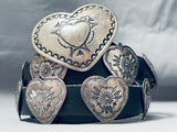 Viv Jones Vintage Native American Navajo Sterling Silver Heart Concho Belt-Nativo Arts