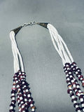 Dropdead Fab!! Vintage Santo Domingo Purple Shell Sterling Silver Necklace-Nativo Arts