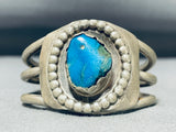 Charming Vintage Native American Navajo Turquoise Sterling Silver Baby Bracelet-Nativo Arts