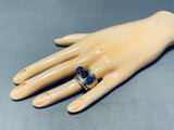Exquisite Vintage Native American Navajo Sugulite Lapis Sterling Silver Ring-Nativo Arts