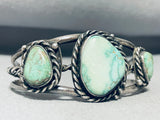 Important Vintage Native American Navajo Carico Lake Turquoise Sterling Silver Bracelet-Nativo Arts