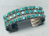 Early **amazing** Vintage Native American Navajo Cerrillos Turquoise Sterling Silver Bracelet-Nativo Arts