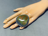 Native American Huge 44 Grams Ella Jackson Green Turquoise Sterling Silver Ring-Nativo Arts