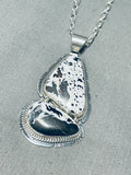 Extraordinary Native American Navajo White Buffalo Sterling Silver Necklace-Nativo Arts