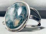 Misty Midnight Jasper Vintage Native American Navajo Sterling Silver Bracelet Old-Nativo Arts