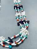 Fab Vintage Santo Domingo Turquoise White Shell Heishi Sterling Silver Necklace-Nativo Arts
