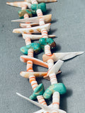 One Of The Best Vintage Santo Domingo Turquoise Shell Silver Necklace