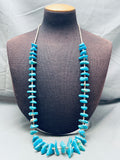 Blue Gem Beauty Vintage Navajo Turquoise Heishi Necklace Old-Nativo Arts