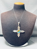 Amazing Native American Navajo Turquoise Sterling Silver Zia Rob Yellowhorse Necklace-Nativo Arts