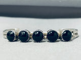 Unrivaled Vintage Native American Navajo Black Onyx Sterling Silver Bracelet-Nativo Arts