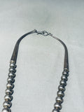 Important Vintage Native American Navajo Ray Tracey Sterling Silver Inlay Necklace-Nativo Arts