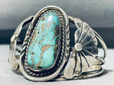 Important Candelaria Turquoise! Vintage Native American Navajo Sterling Silver Bracelet-Nativo Arts
