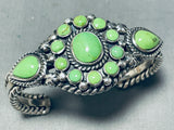 One Of The Best Vintage Native American Navajo Gaspeite Sterling Silver Bracelet-Nativo Arts