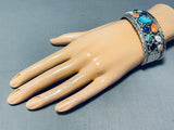 Bright And Happy Vintage Native American Navajo Turquoise Sterling Silver Bracelet-Nativo Arts