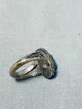 Authentic Vintage Native American Navajo Blue Green Turquoise Sterling Silver Ring-Nativo Arts