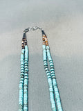 Intricate Vintage Native American Navajo Turquoise Heishi Sterling Silver Necklace-Nativo Arts