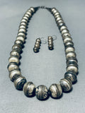 Authentic Vintage Native American Navajo Sterling Silver Necklace And Earring Set-Nativo Arts