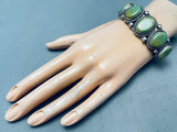 One Of The Best Vintage Native American Navajo Green Turquoise Sterling Silver Bracelet-Nativo Arts