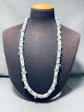 Native American Outstanding Vintage Santo Domingo Green Raisin Turquoise Shell Silver Necklace-Nativo Arts