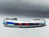 6 Inch Wrist Vintage Native American Navajo Inlay Turquoise Sterling Silver Bracelet-Nativo Arts