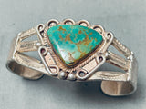 Superior Vintage Native American Navajo Royston Turquoise Sterling Silver Bracelet Old-Nativo Arts