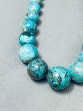 Balls Of Spider Web Turquoise Vintage Native American Navajo Sterling Silver Necklace-Nativo Arts