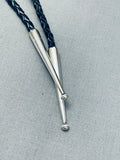 Detailed Vintage Southwest Sterling Silver Inlay Bolo Tie-Nativo Arts