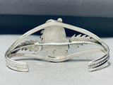 Intricate Leaf Vintage Native American Navajo Royston Turquoise Sterling Silver Bracelet-Nativo Arts